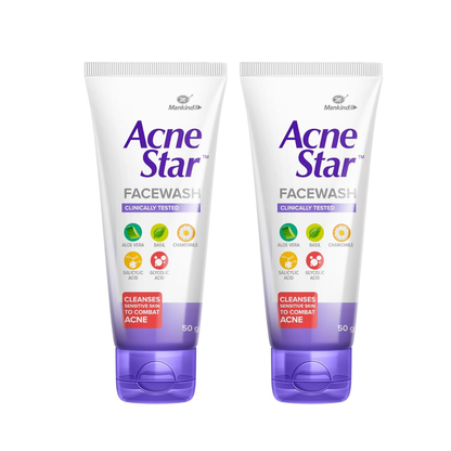 Acnestar Unisex Face Wash - (50 Gr, 2 Pc)