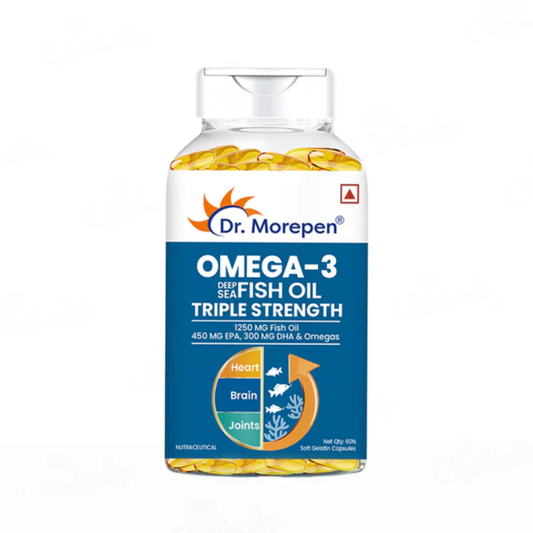 Dr. Morepen Omega-3 Deep Sea Fish Oil 1250mg Triple Strength Soft Gelatin Capsule