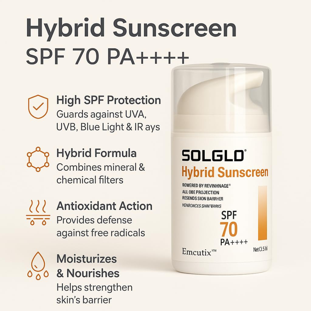 Solglo Hybrid Sunscreen SPF 70 PA++++