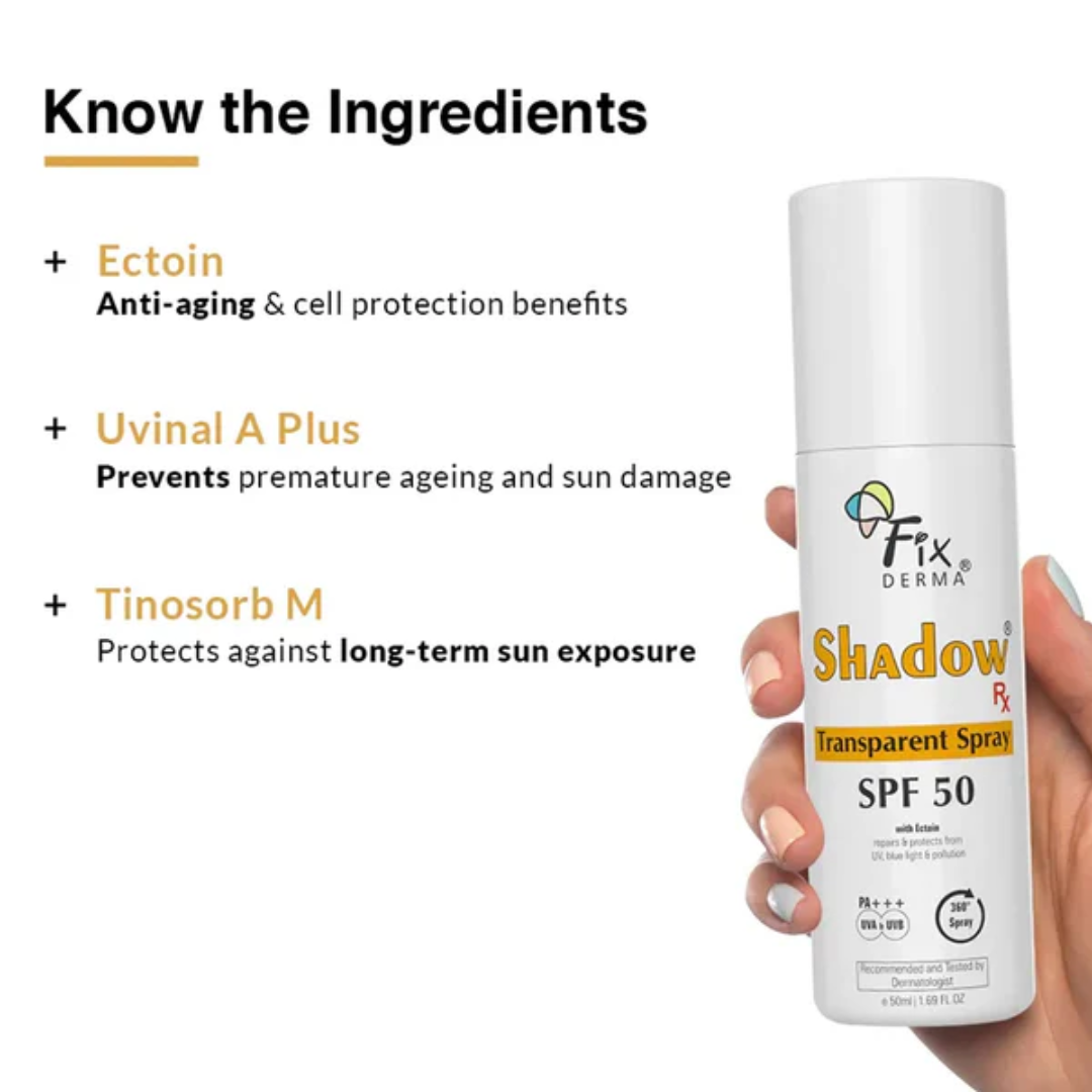 Fixderma Shadow Transparent Spray Sunscreen SPF 50 PA+++