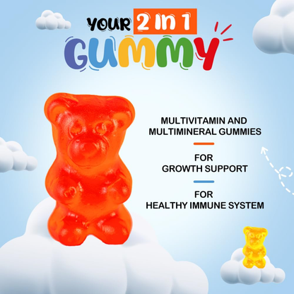 Health Ok Mankind Gummies (Bottle of 30 Gummies), Multivitamin and Multimineral for Kids, Supports Normal Growth, Healthy Immune system and Brain Function, for 7 -17-year-old