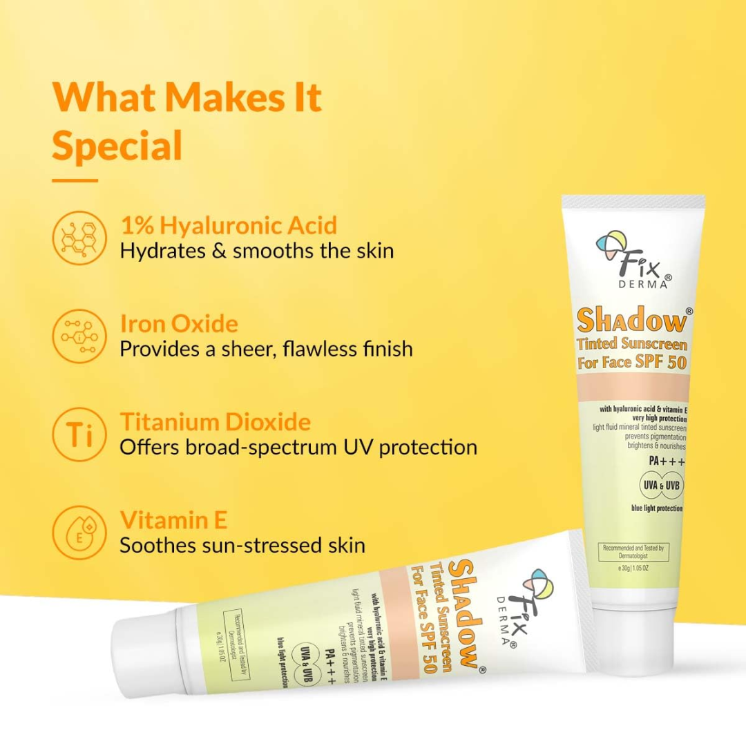 Fixderma Shadow Tinted Sunscreen for Face SPF 50 PA+++