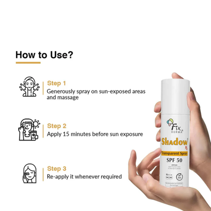 Fixderma Shadow Transparent Spray Sunscreen SPF 50 PA+++