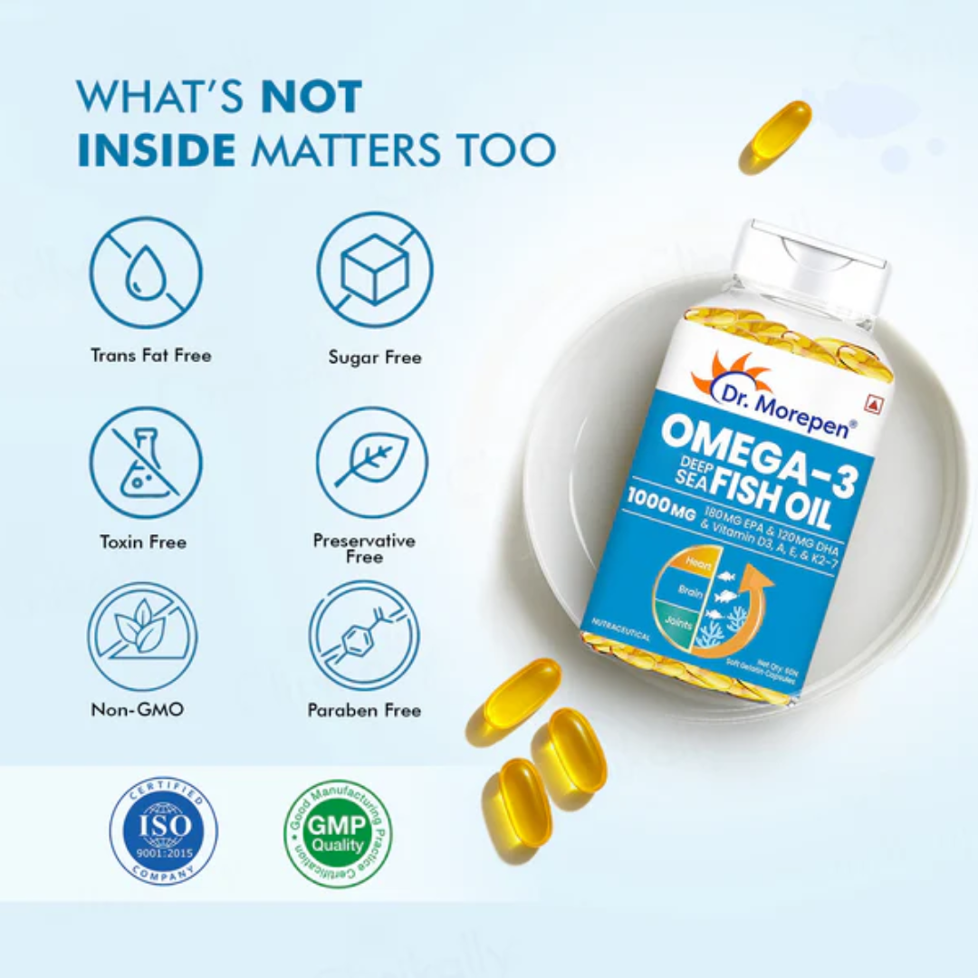Dr. Morepen Omega-3 Deep Sea Fish Oil 1000mg Soft Gelatin Capsule