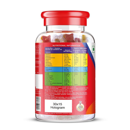 Health Ok Mankind Gummies (Bottle of 30 Gummies), Multivitamin and Multimineral for Kids, Supports Normal Growth, Healthy Immune system and Brain Function, for 7 -17-year-old