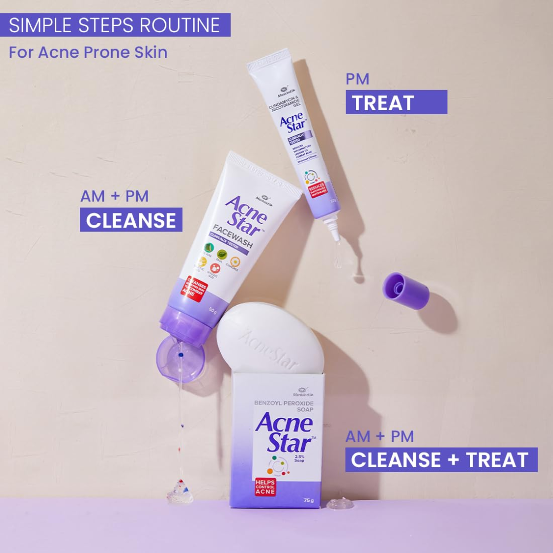 Acnestar Unisex Face Wash - (50 Gr, 2 Pc)