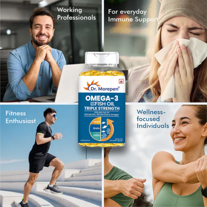 Dr. Morepen Omega-3 Deep Sea Fish Oil 1250mg Triple Strength Soft Gelatin Capsule
