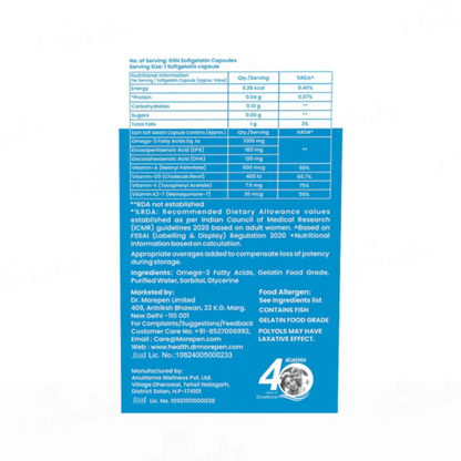 Dr. Morepen Omega-3 Deep Sea Fish Oil 1000mg Soft Gelatin Capsule